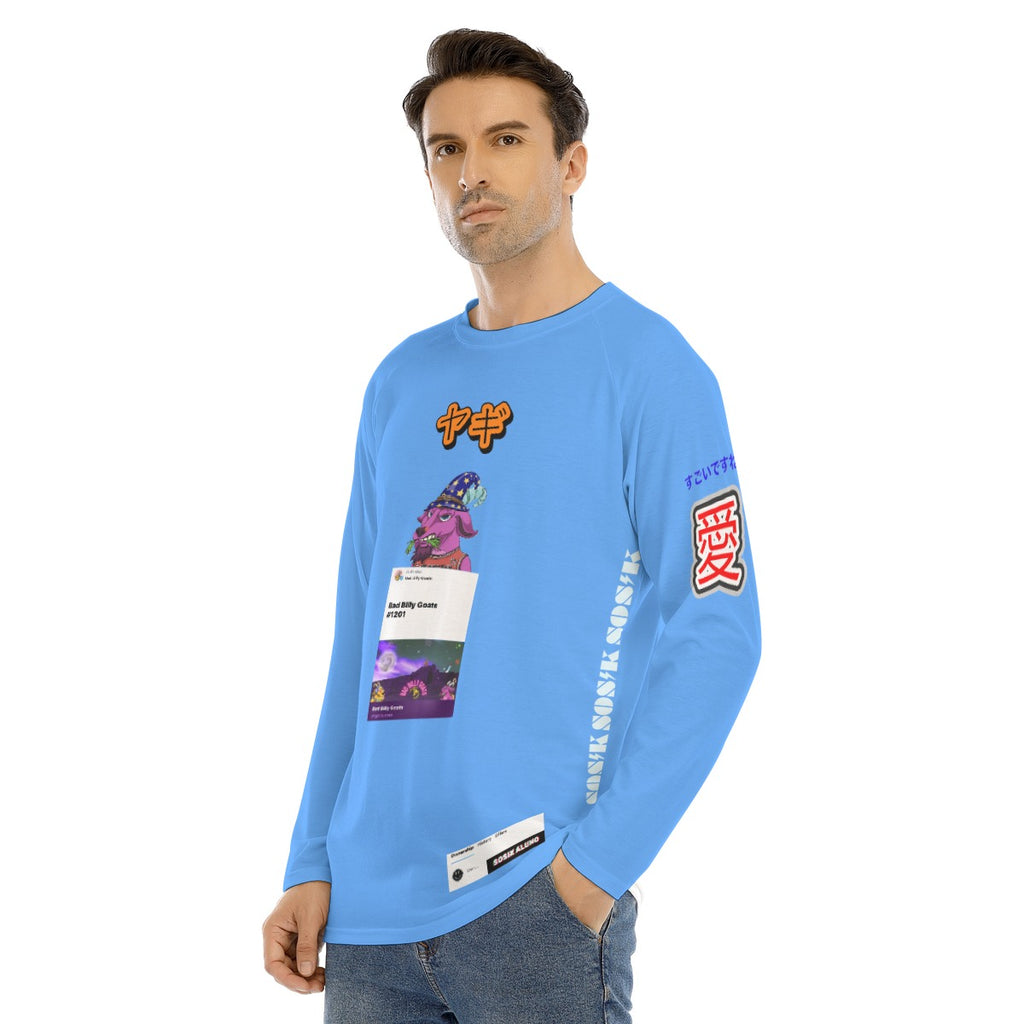 Men's Long Sleeve COOL "BAD BILLY GOATS #1201" (LIGHT BLUE)