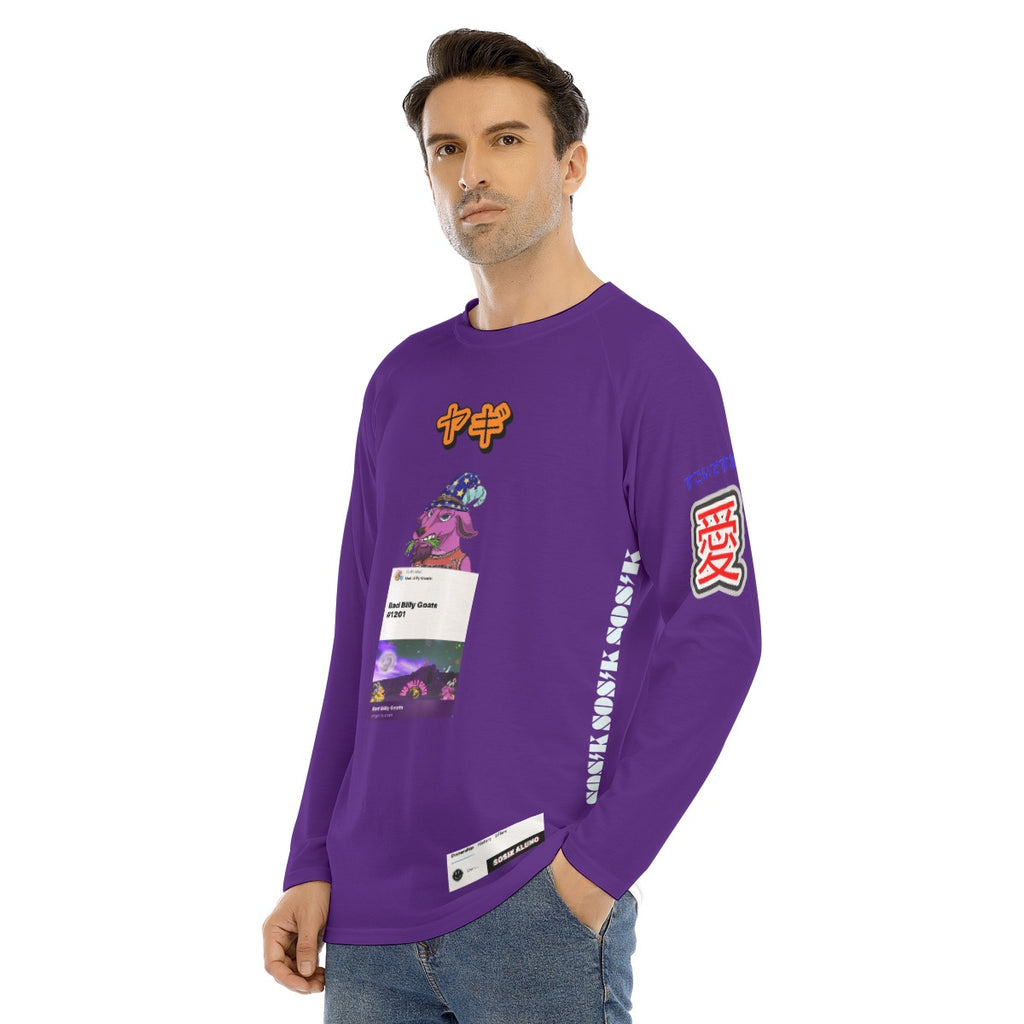Men's Long Sleeve COOL "BAD BILLY GOATS #1201" (DARK PURPLE)