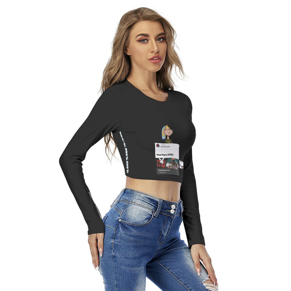Women's Crop Top "MAD HARE #2652" (BLACK)