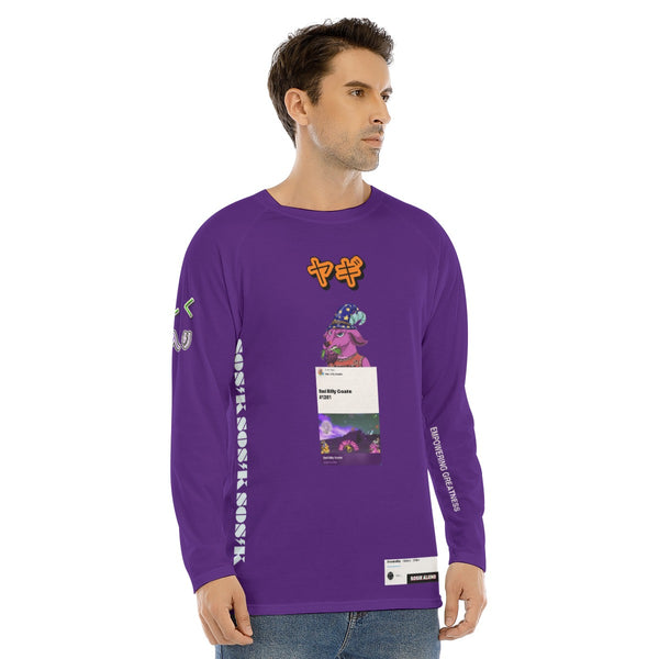 Men's Long Sleeve COOL "BAD BILLY GOATS #1201" (DARK PURPLE)