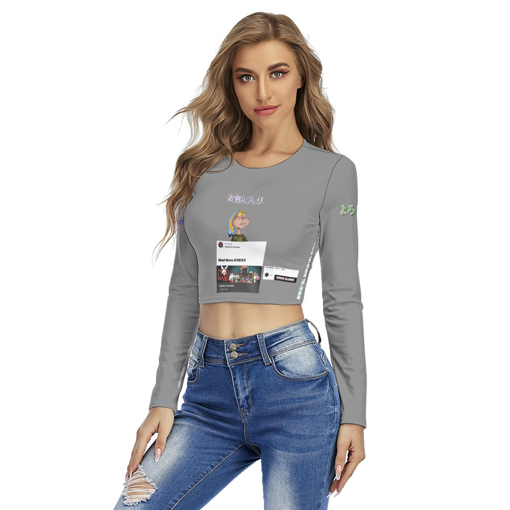 Women's Crop Top FAVORITE "MAD HARE #2652" (GRAY)
