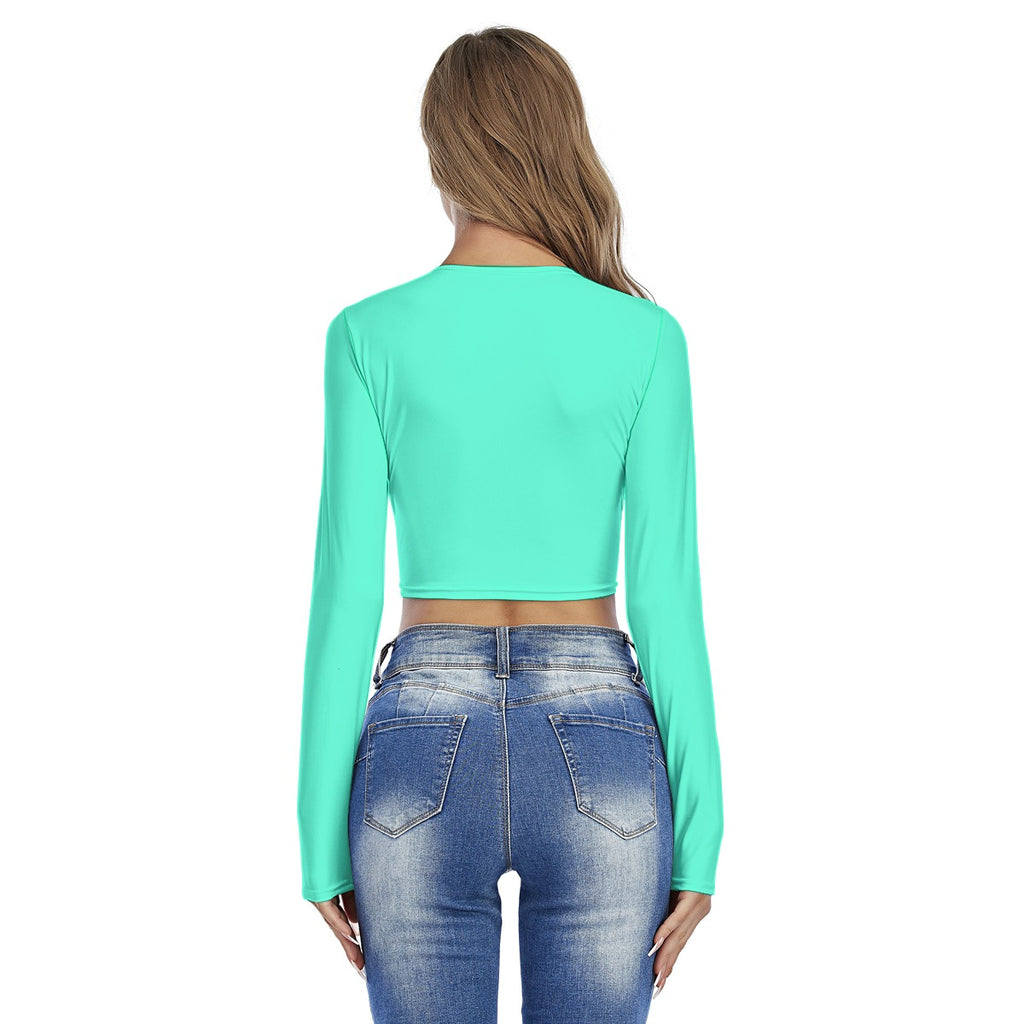 Women's Crop Top "MAD HARE #2652" (BLUE)
