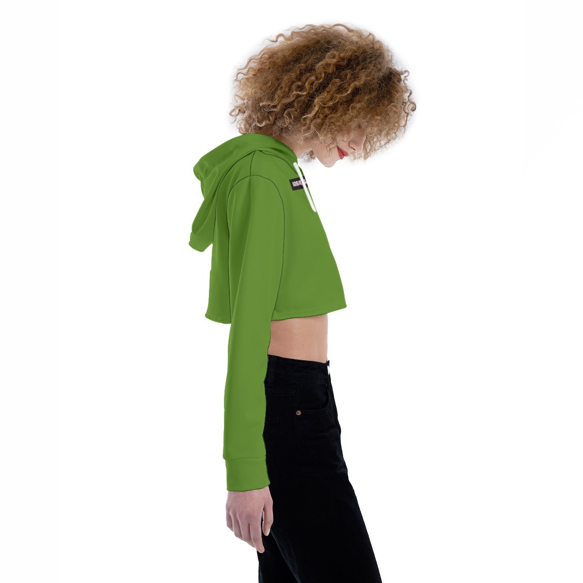 Women's Crop Top Hoodie (GREEN)