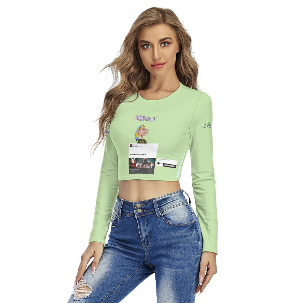 Women's Crop Top FAVORITE "MAD HARE #2652" (GREEN)