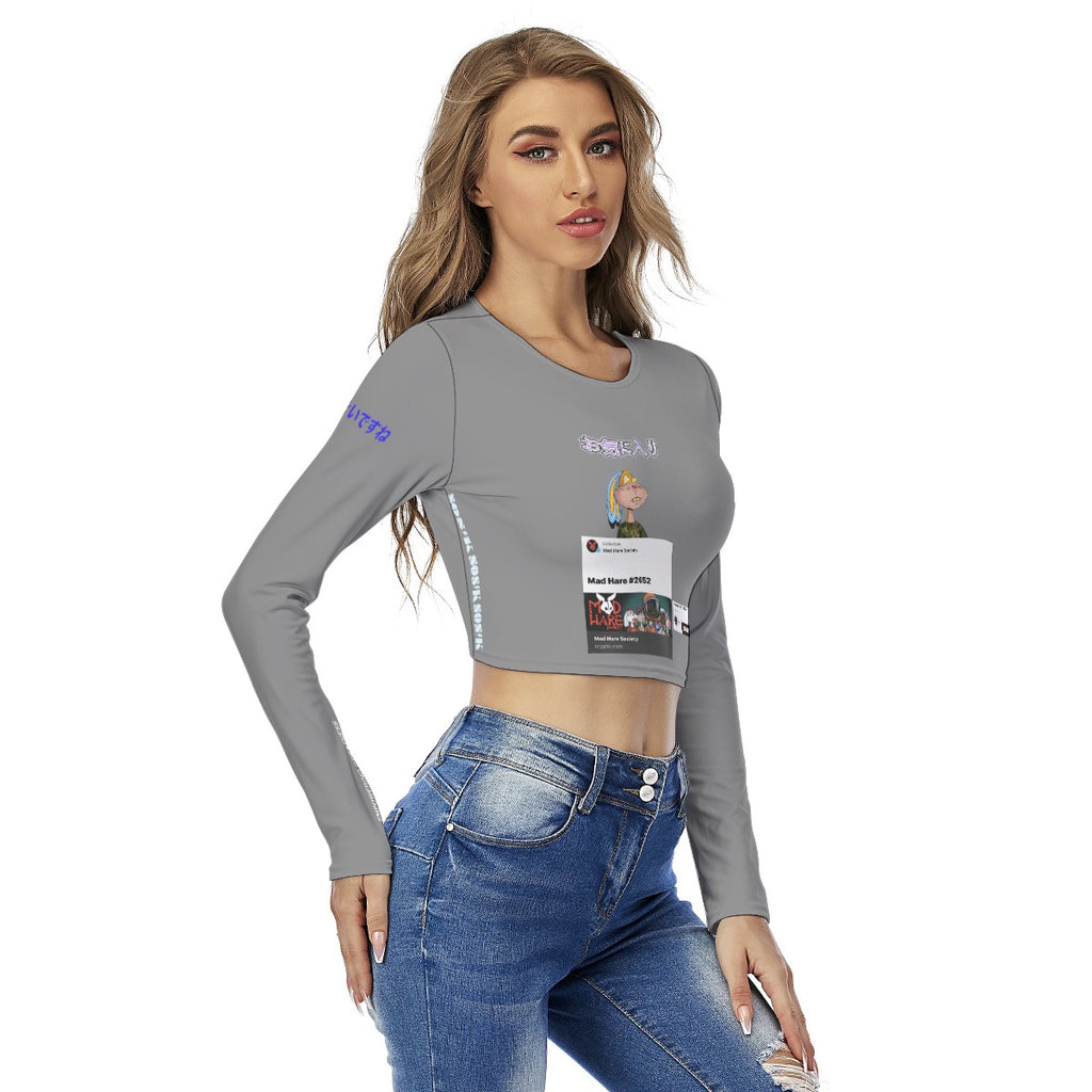 Women's Crop Top FAVORITE "MAD HARE #2652" (GRAY)
