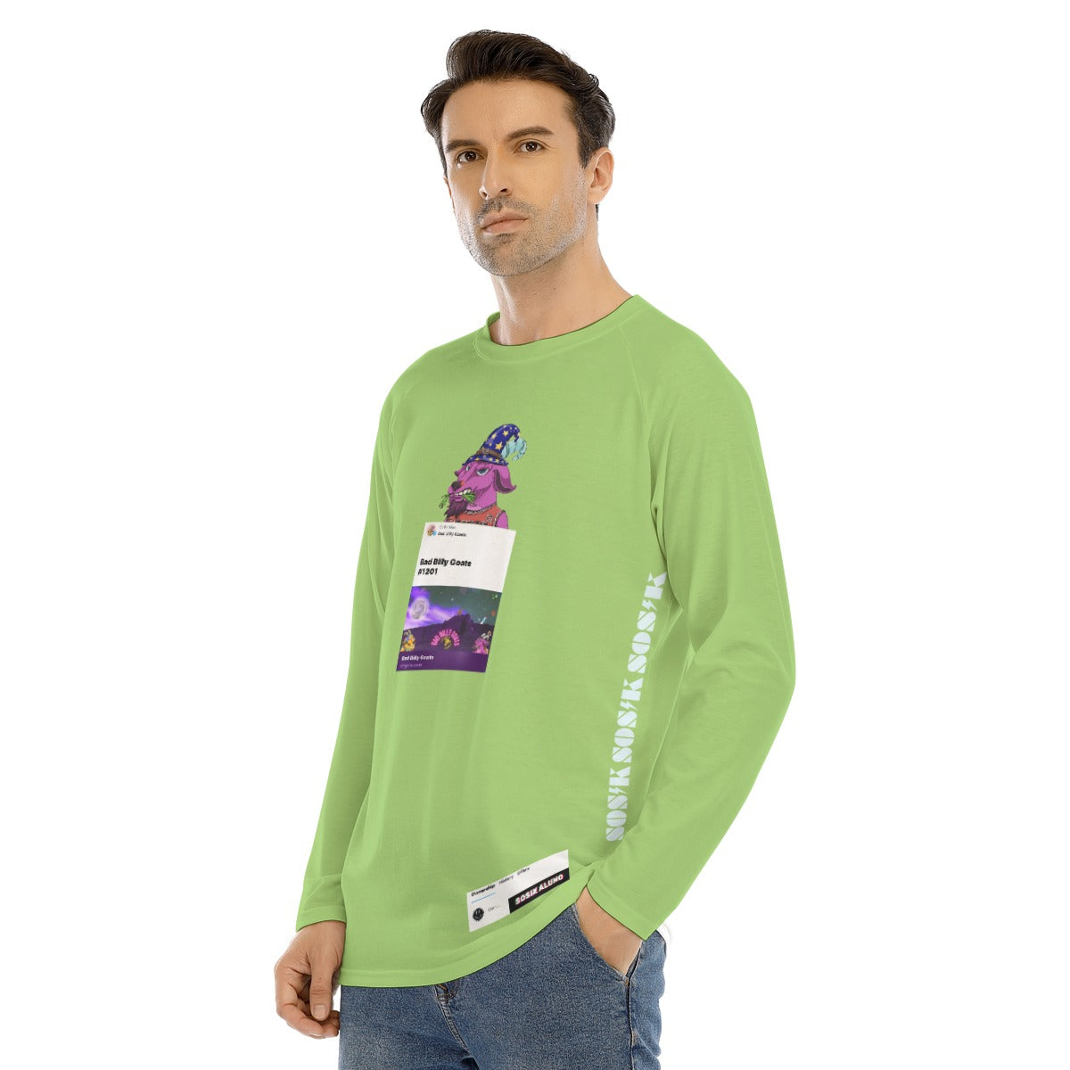 Men's Long Sleeve "BAD BILLY GOATS #1201" (GREEN)