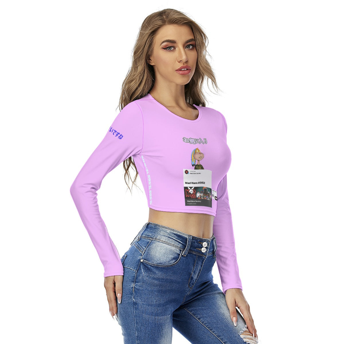 Women's Crop Top FAVORITE "MAD HARE #2652" (PINK)