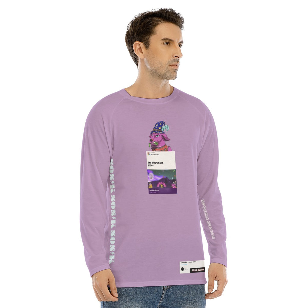 Men's Long Sleeve T-shirt "BAD BILLY GOATS #1201" (Light PURPLE)