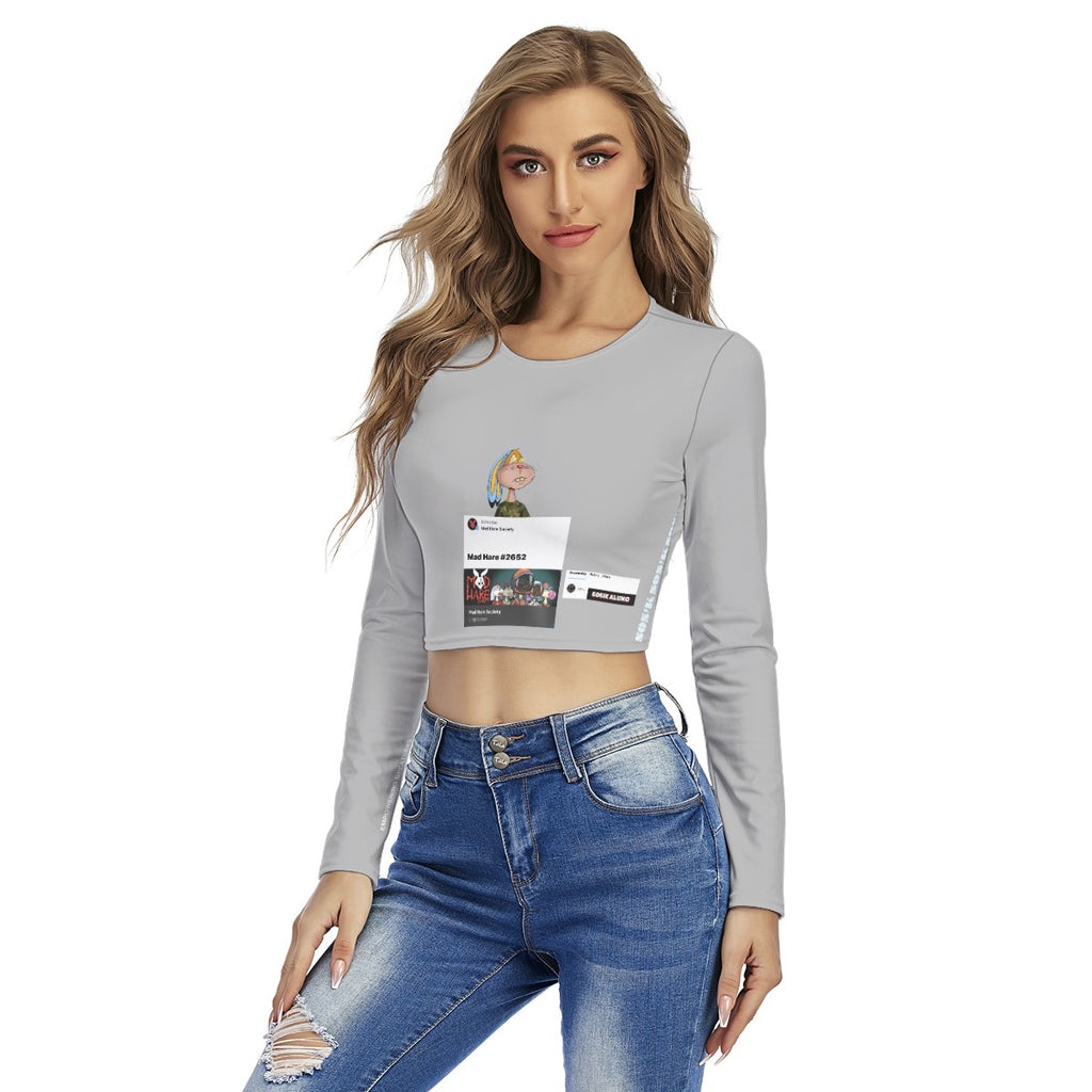 Women's Crop Top "MAD HARE #2652" (GRAY)