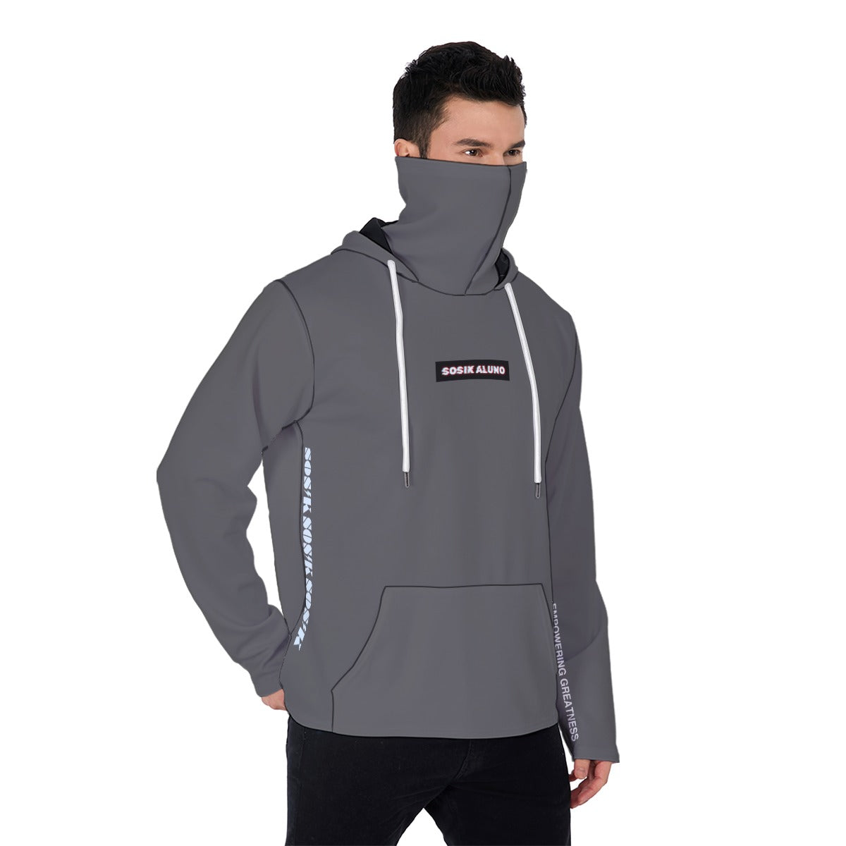 Men's Hoodie With Mask (GRAY)