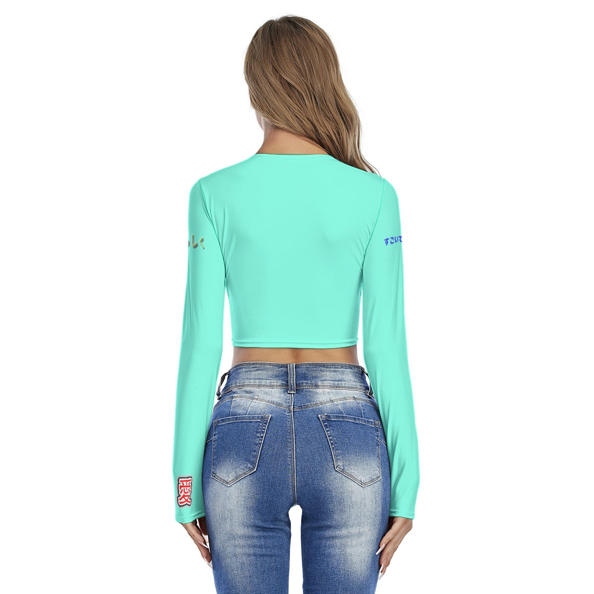 Women's Crop Top FAVORITE "MAD HARE #2652" (BLUE)
