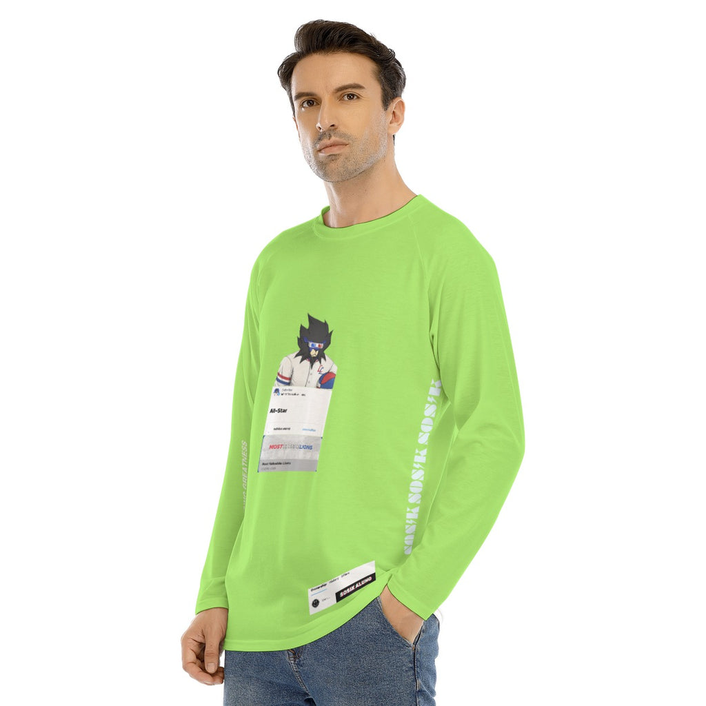 Men's Long Sleeve MOST VALUABLE LIONS "ALL-STAR #618" (LIME GREEN)
