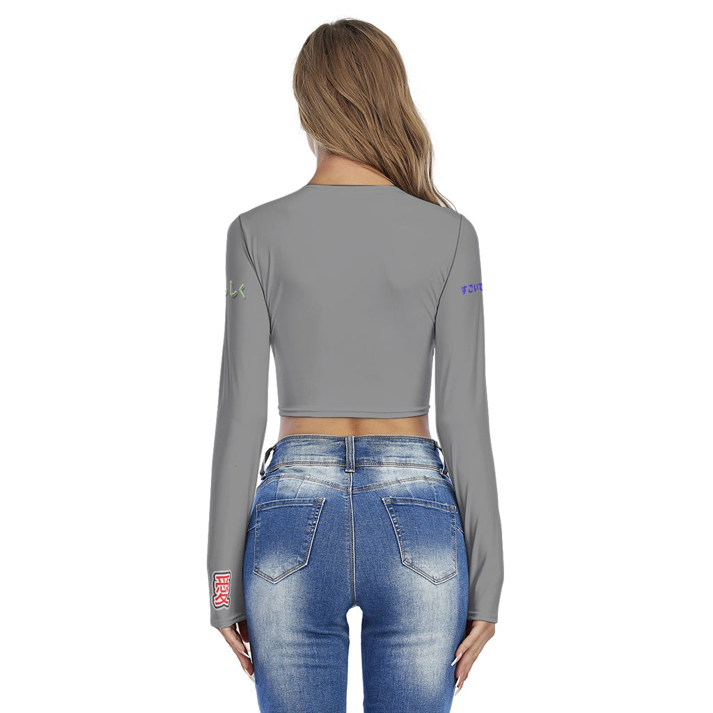 Women's Crop Top FAVORITE "MAD HARE #2652" (GRAY)