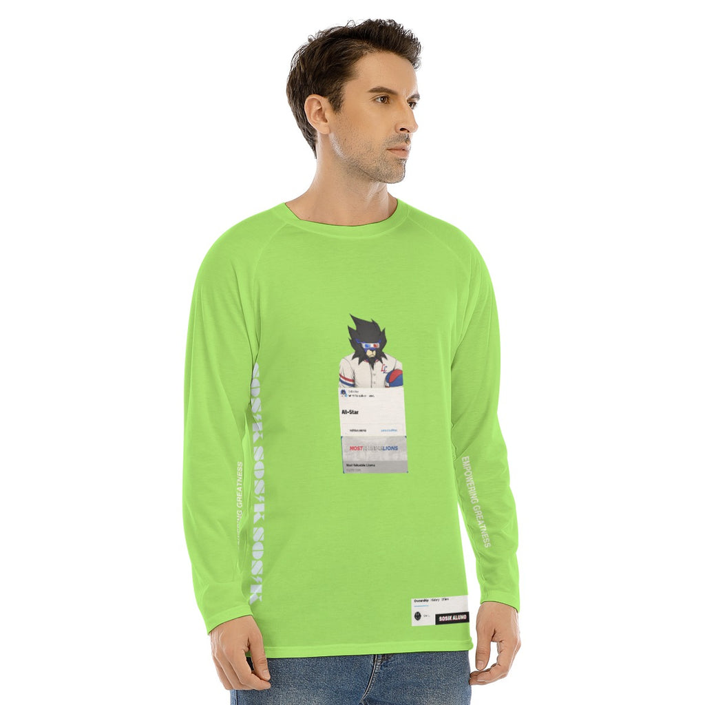 Men's Long Sleeve MOST VALUABLE LIONS "ALL-STAR #618" (LIME GREEN)