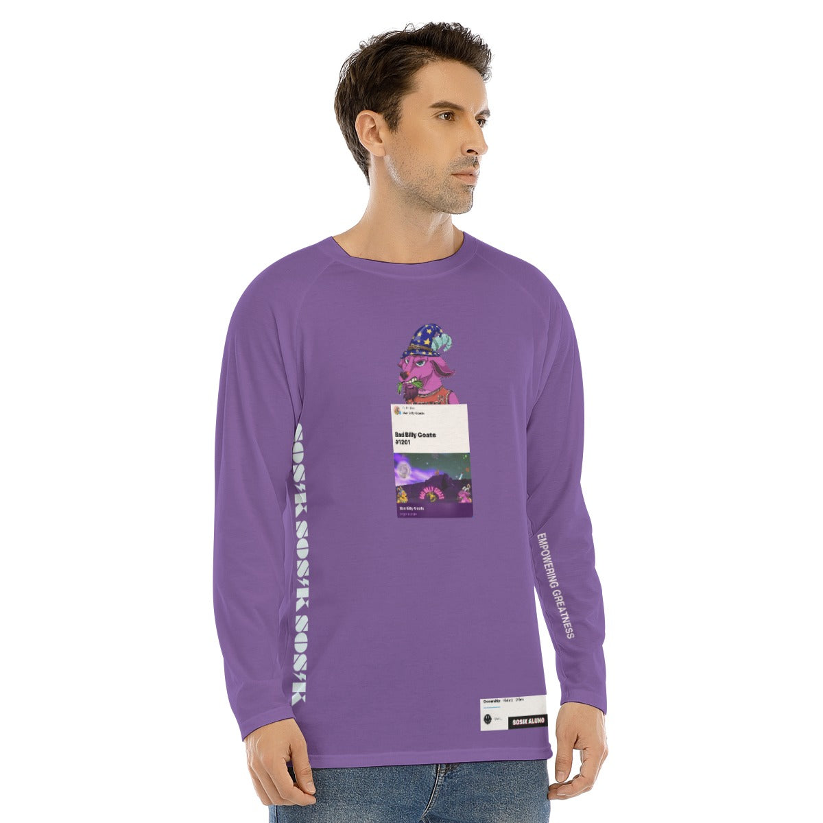 Men's Long Sleeve "BAD BILLY GOATS #1201" (DARK PURPLE)
