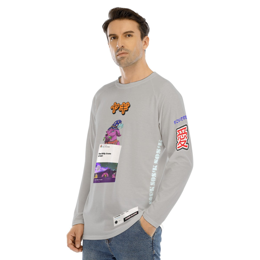 Men's Long Sleeve COOL "BAD BILLY GOATS #1201" (Light GRAY)