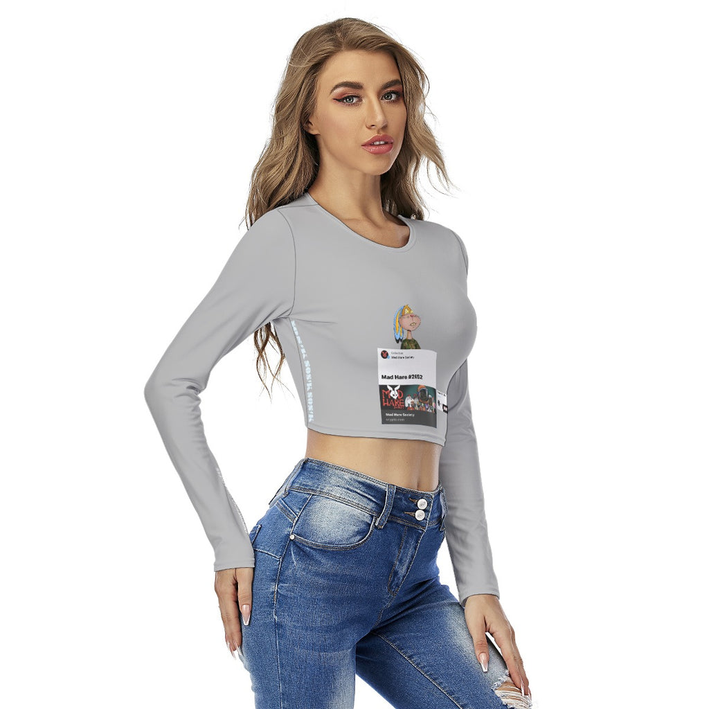 Women's Crop Top "MAD HARE #2652" (GRAY)