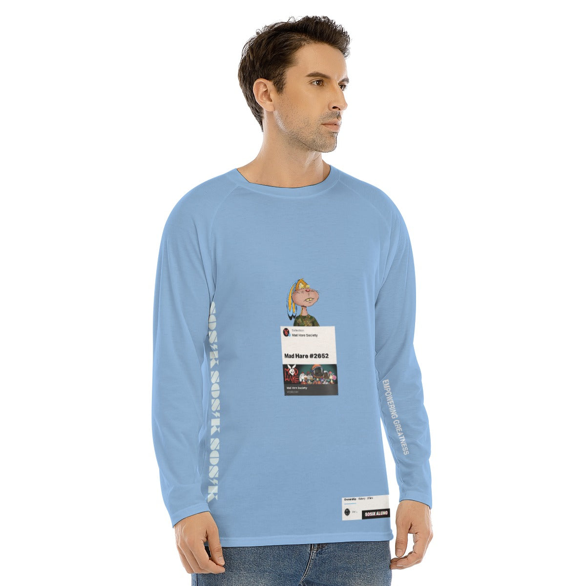 Men's Long Sleeve "MAD HARE #2652" (LIGHT BLUE)
