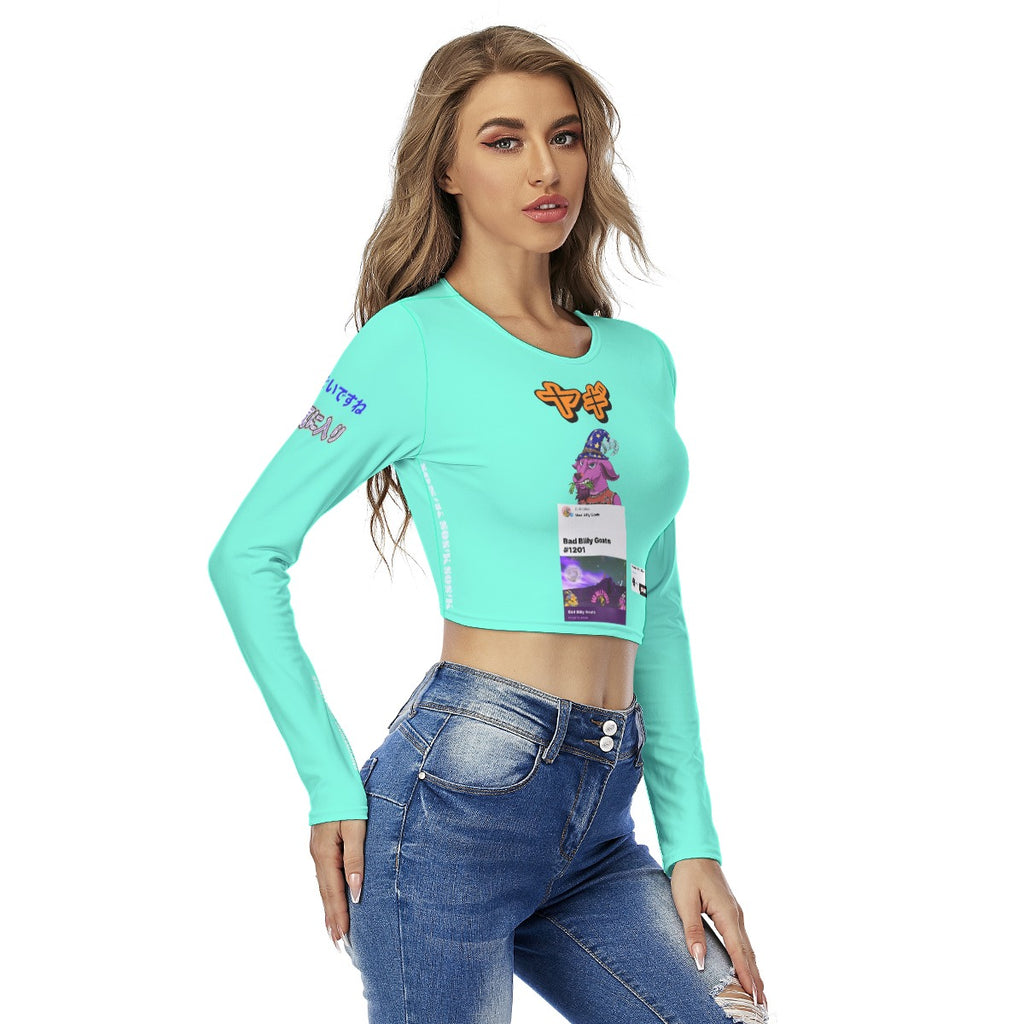 Women's Crop Top GOAT "BAD BILLY GOATS #1201" (BLUE)