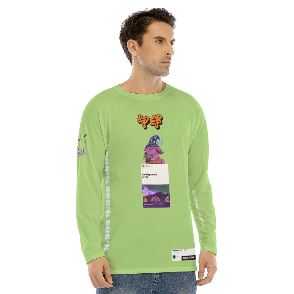Men's Long Sleeve COOL "BAD BILLY GOATS #1201" (GREEN)