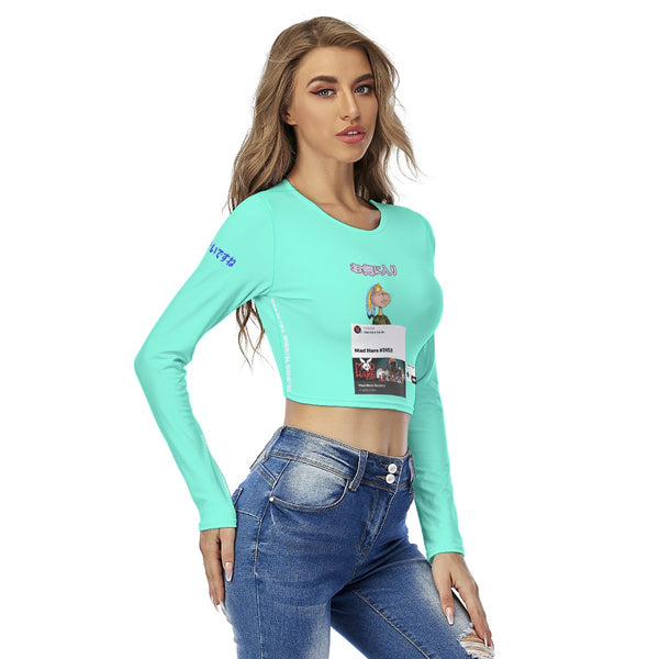 Women's Crop Top FAVORITE "MAD HARE #2652" (BLUE)
