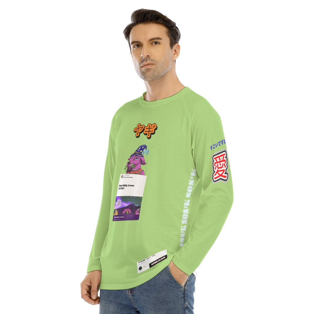 Men's Long Sleeve COOL "BAD BILLY GOATS #1201" (GREEN)