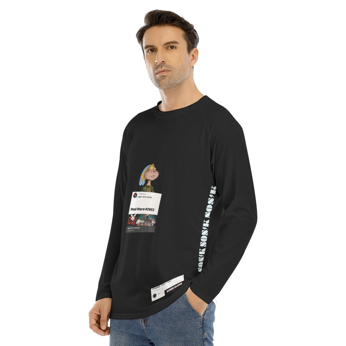 Men's Long Sleeve "MAD HARE #2652" (BLACK)