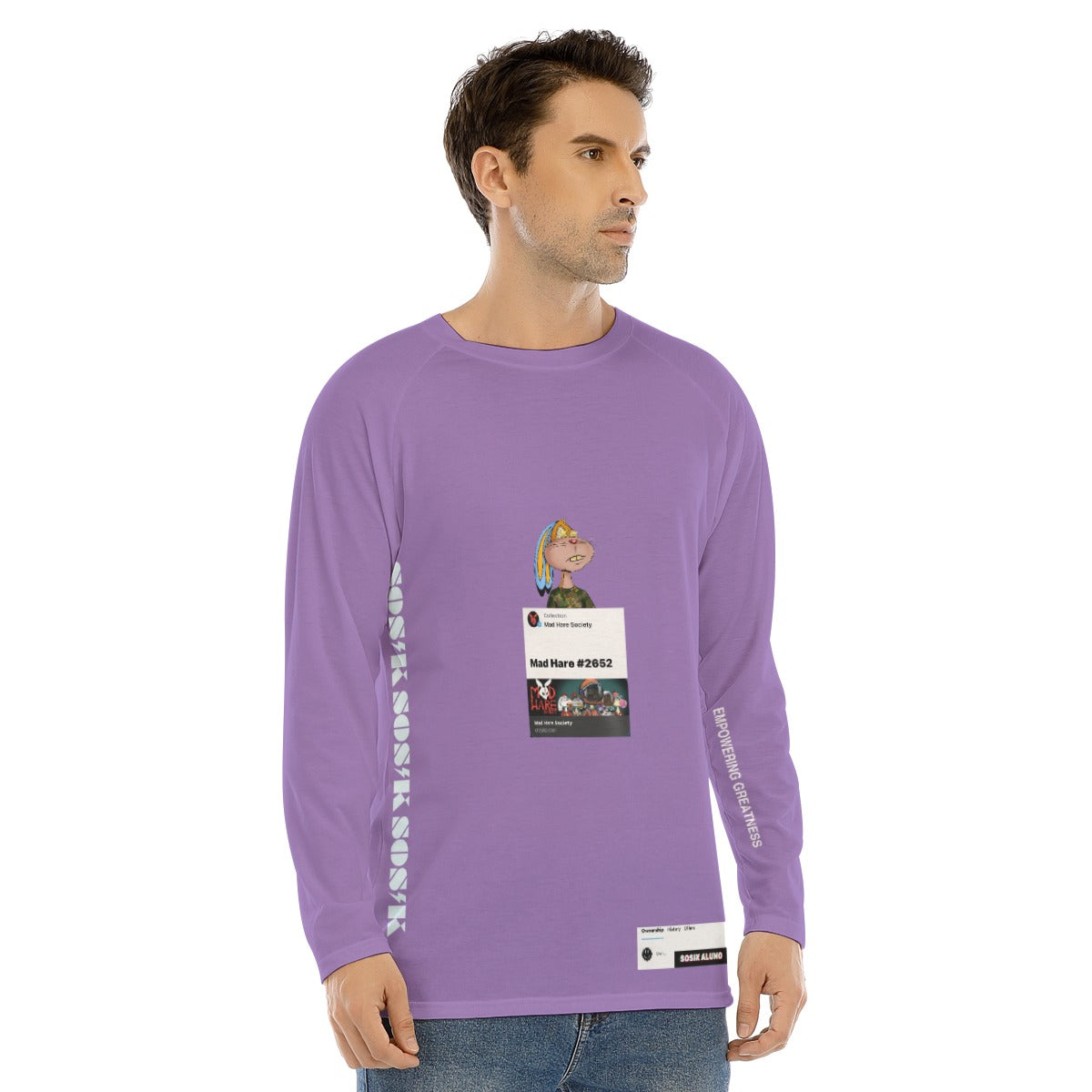 Men's Long Sleeve "MAD HARE #2652" (LIGHT PURPLE)