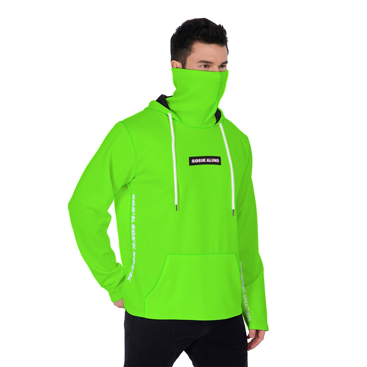 Men's Hoodie With Mask (GREEN)
