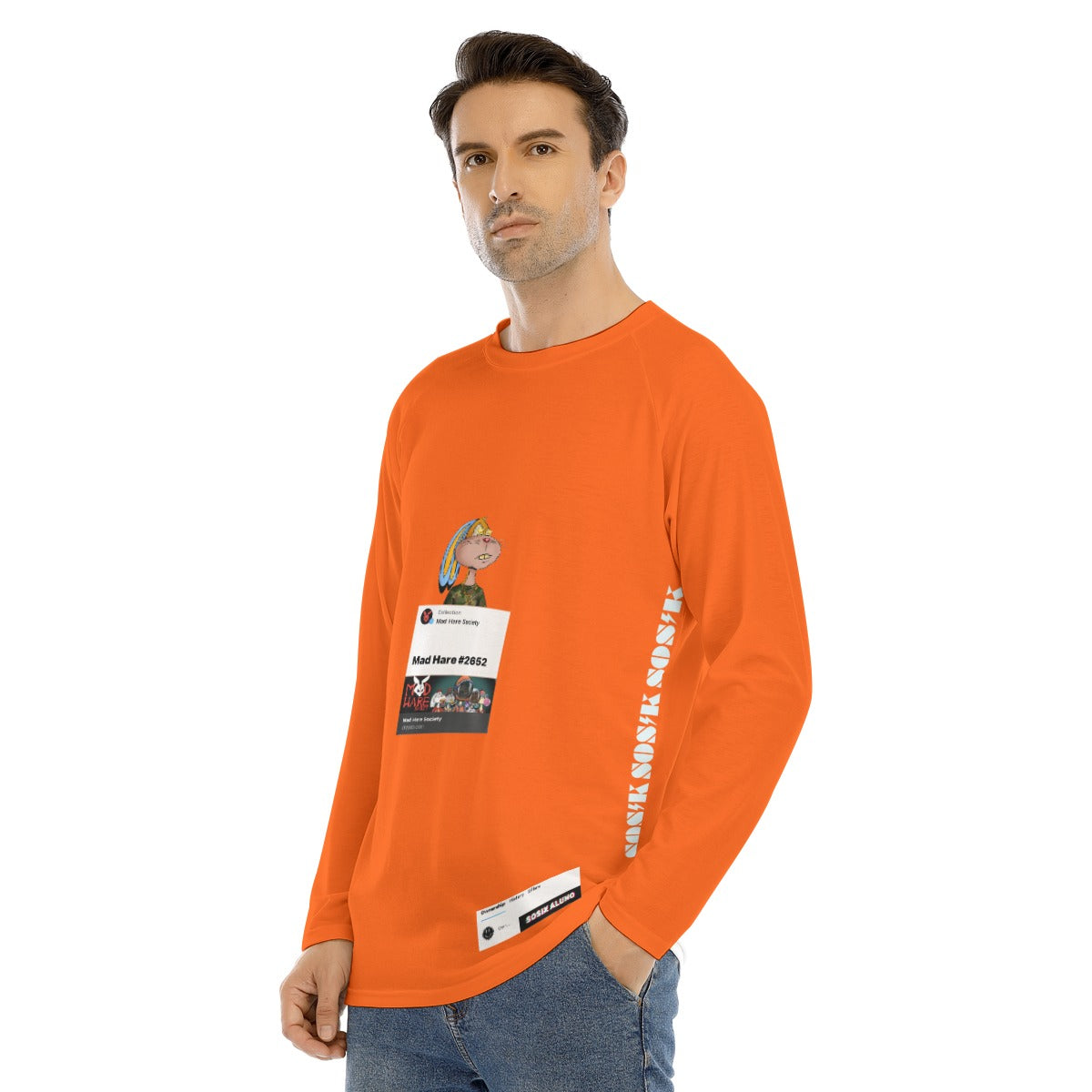Men's Long Sleeve "MAD HARE #2652" (ORANGE)
