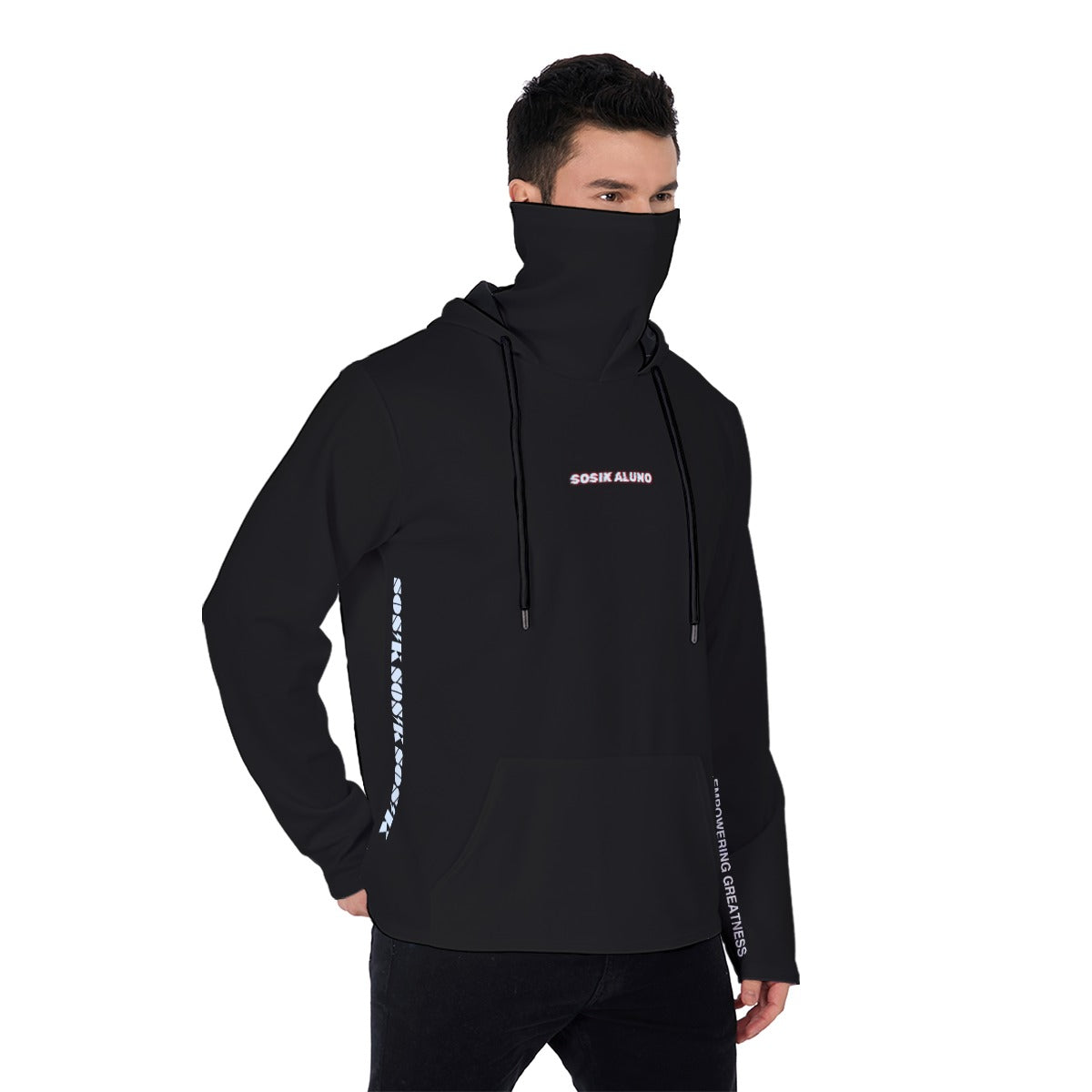 Men's Hoodie With Mask (BLACK)