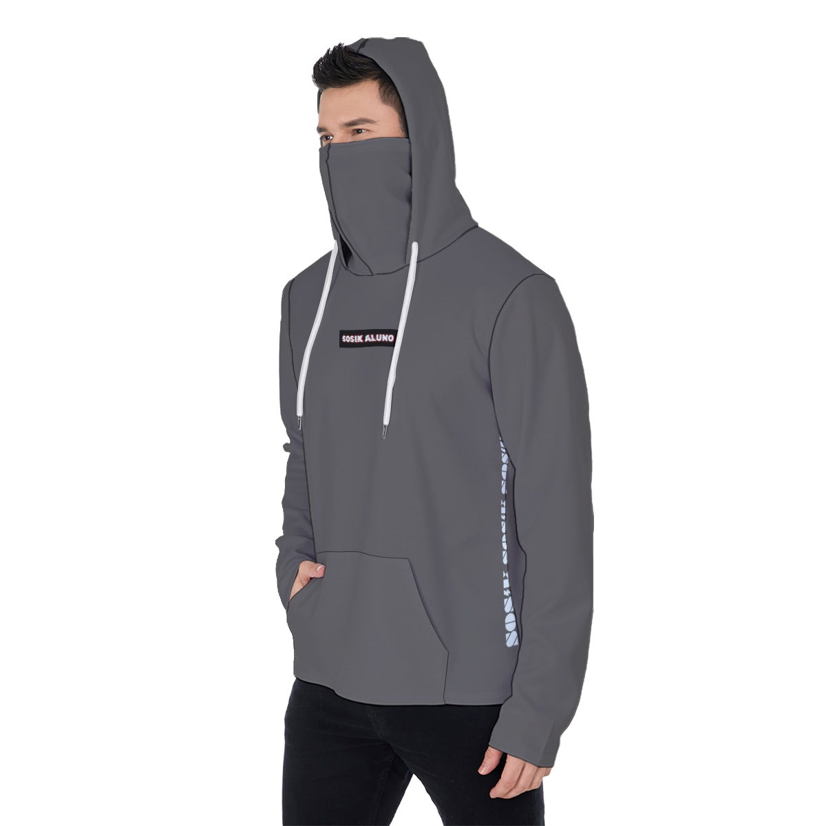 Men's Hoodie With Mask (GRAY)