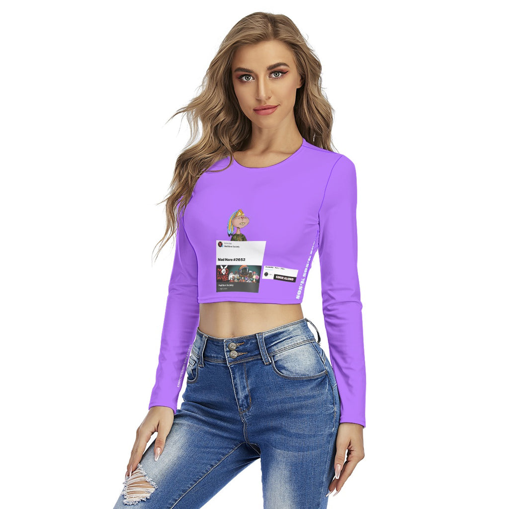 Women's Crop Top "MAD HARE #2652" (PURPLE)