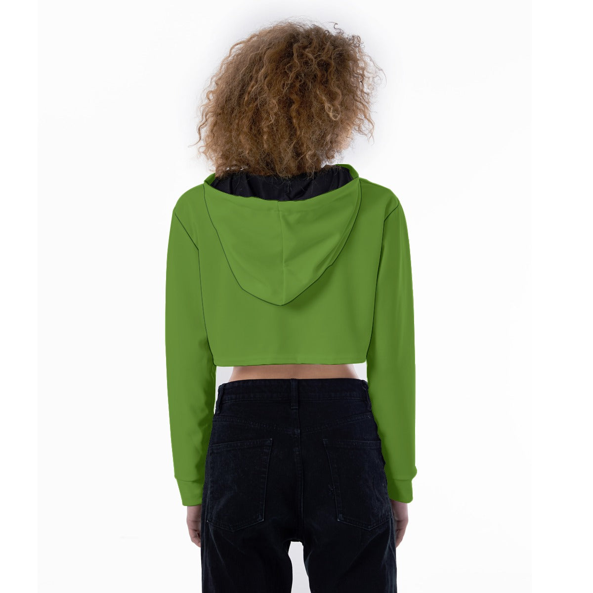 Women's Crop Top Hoodie (GREEN)