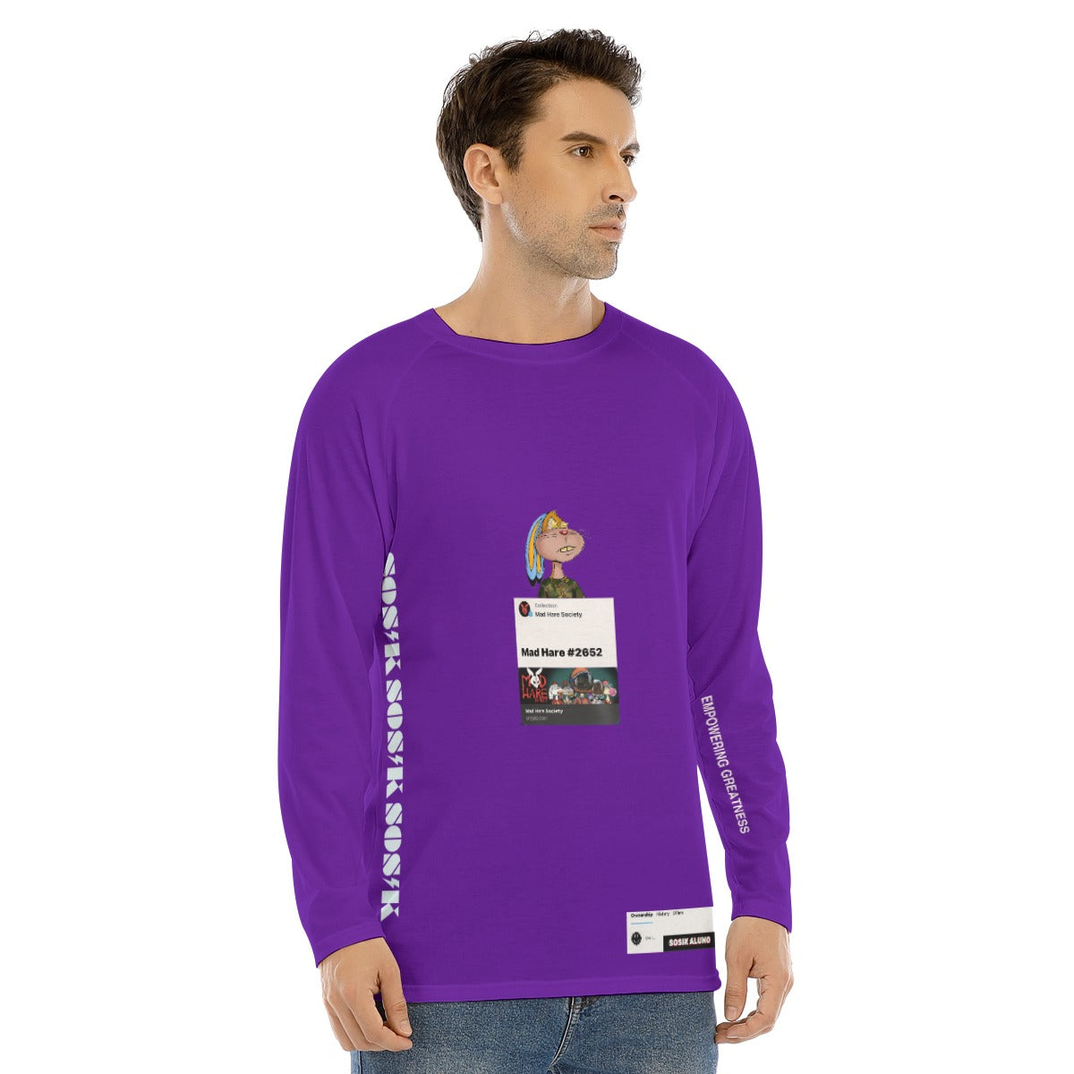 Men's Long Sleeve "MAD HARE #2652" (DARK PURPLE)