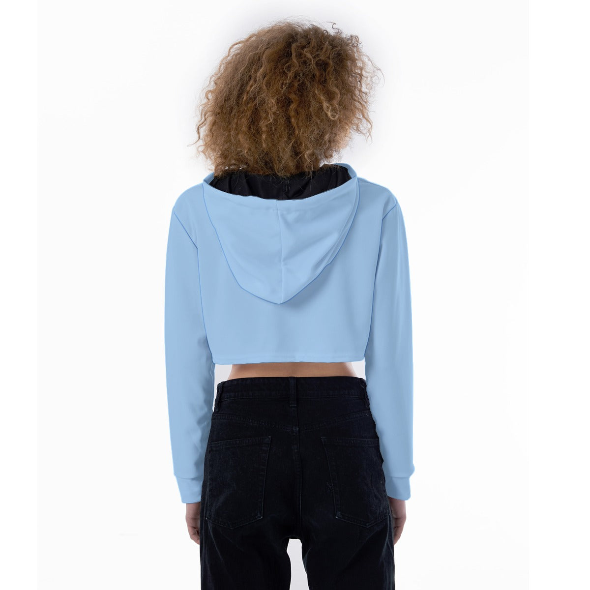 Women's Crop Top Hoodie (BLUE)