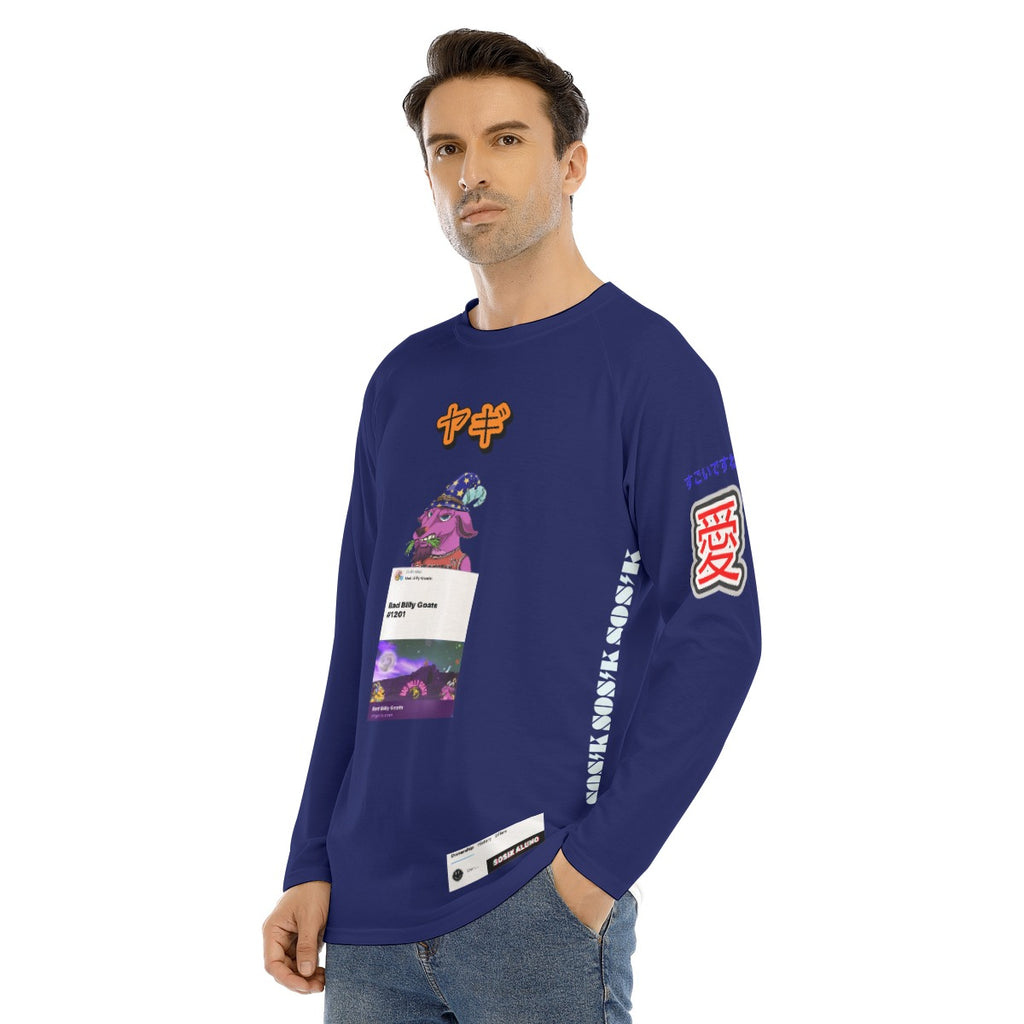 Men's Long Sleeve COOL "BAD BILLY GOATS #1201" (DARK BLUE)