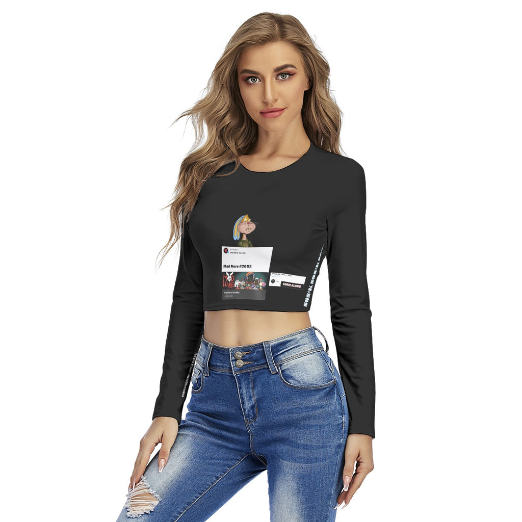 Women's Crop Top "MAD HARE #2652" (BLACK)