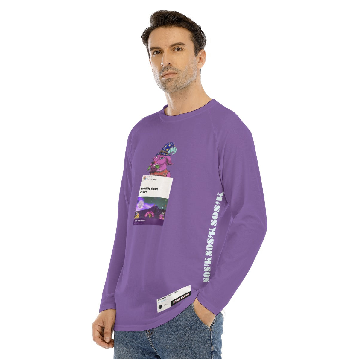 Men's Long Sleeve "BAD BILLY GOATS #1201" (DARK PURPLE)
