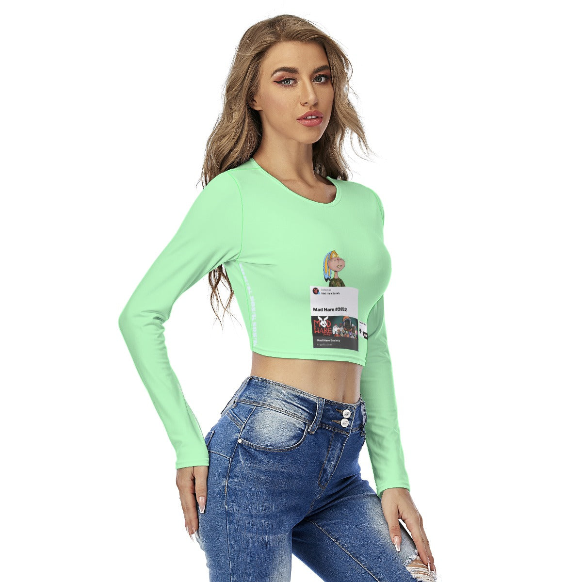 Women's Crop Top "MAD HARE #2652" (GREEN)