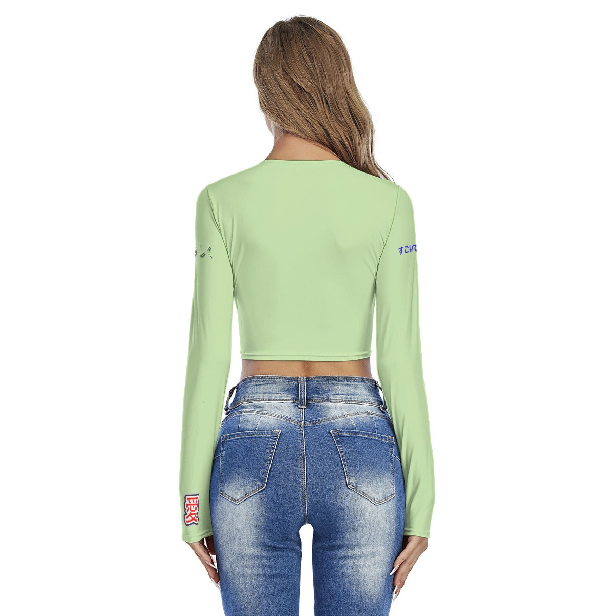 Women's Crop Top FAVORITE "MAD HARE #2652" (GREEN)