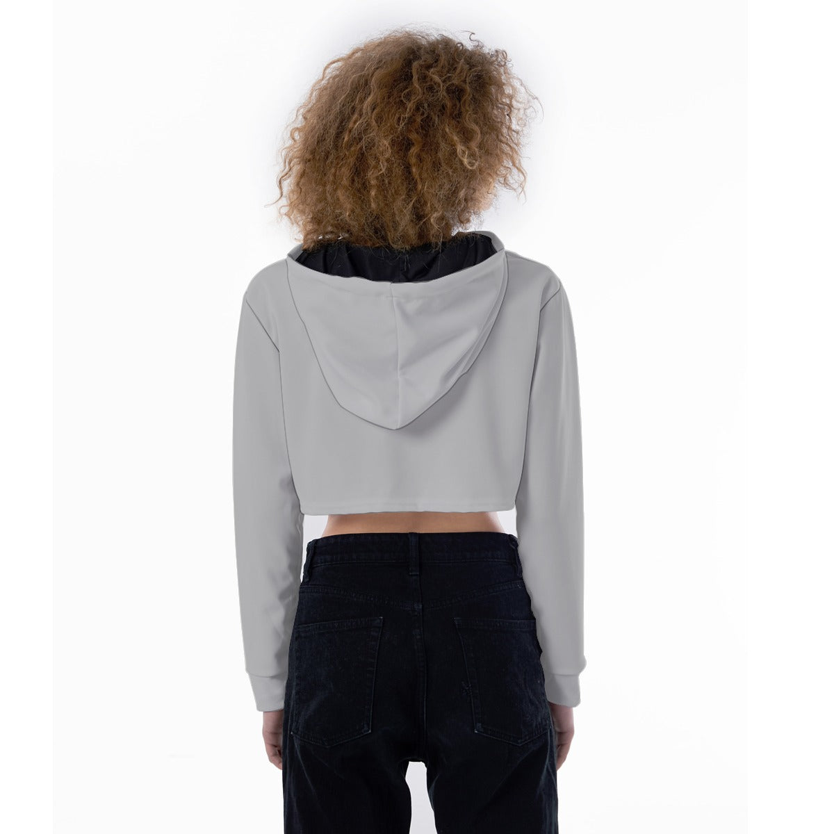 Women's Crop Top Hoodie (GRAY)
