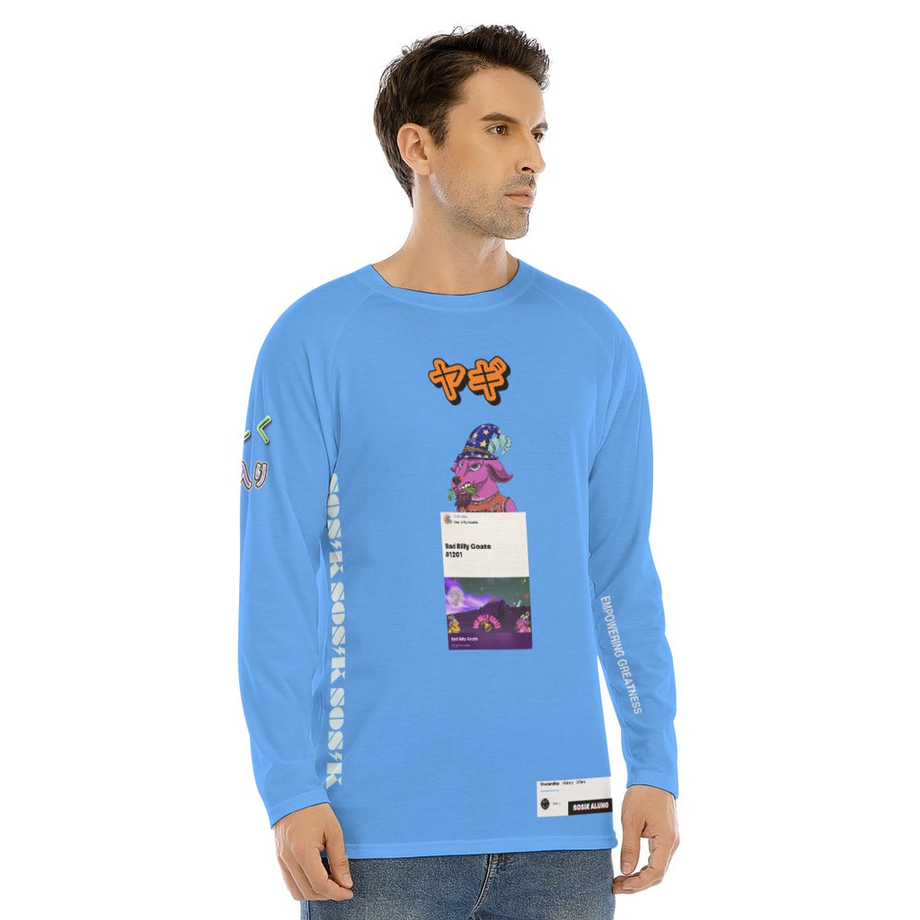 Men's Long Sleeve COOL "BAD BILLY GOATS #1201" (LIGHT BLUE)