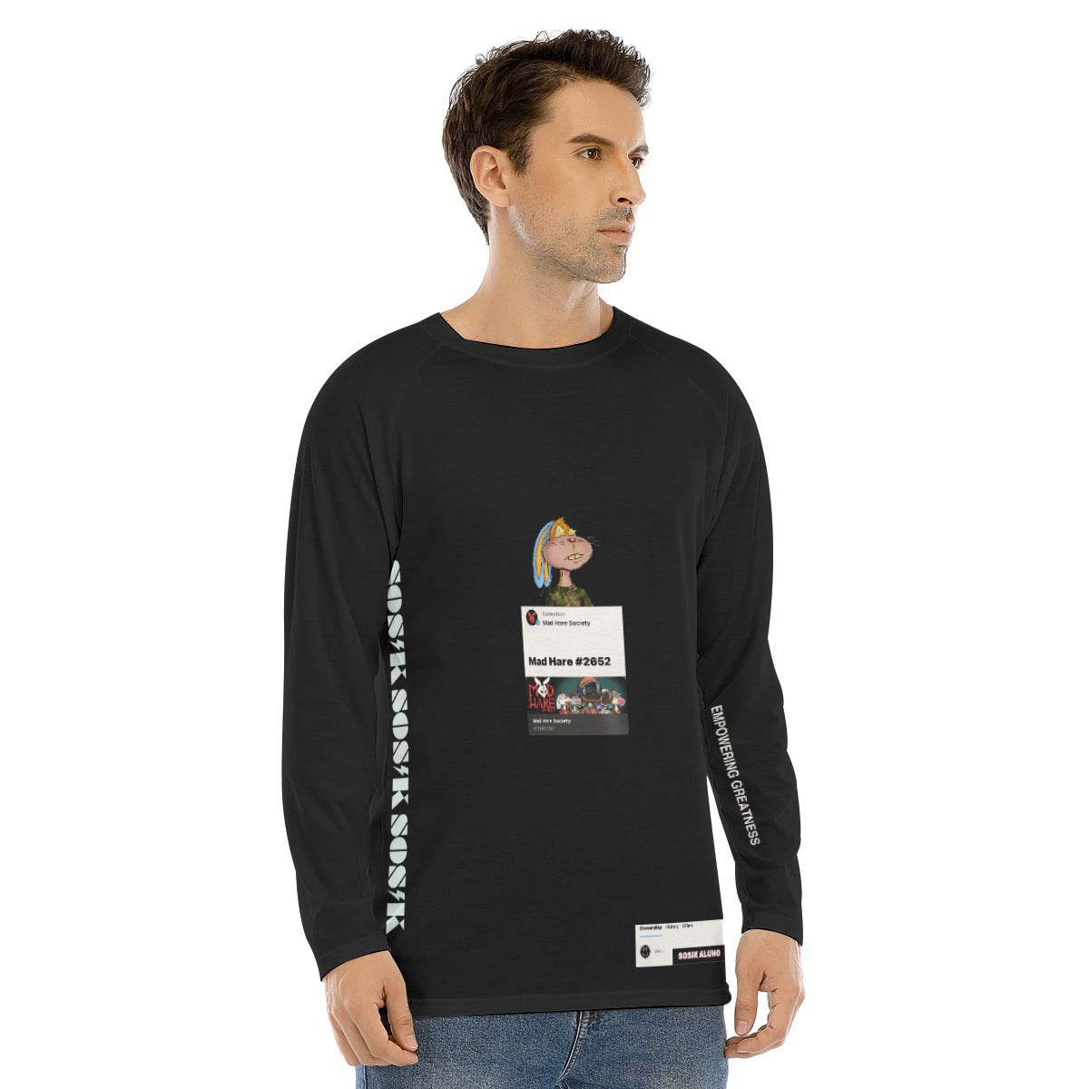 Men's Long Sleeve "MAD HARE #2652" (BLACK)