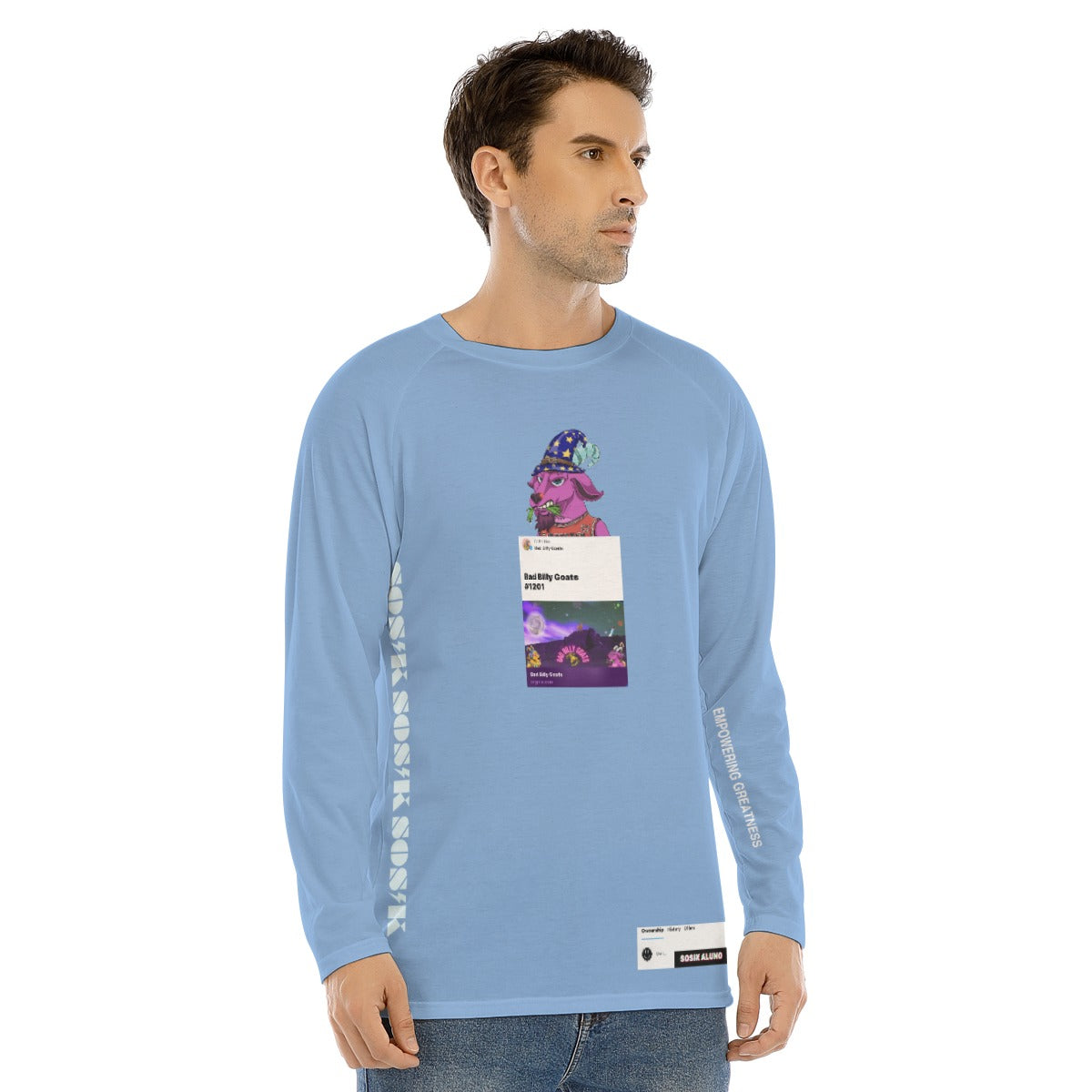 Men's Long Sleeve "BAD BILLY GOATS #1201" (SKY BLUE)