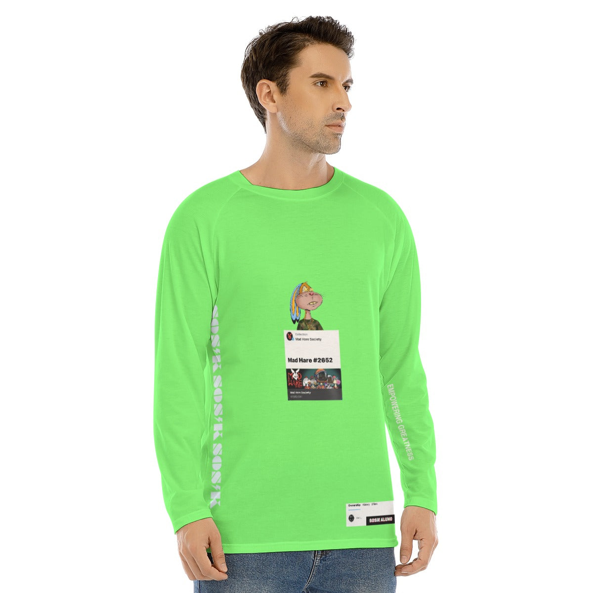 Men's Long Sleeve "MAD HARE #2652" (GREEN)