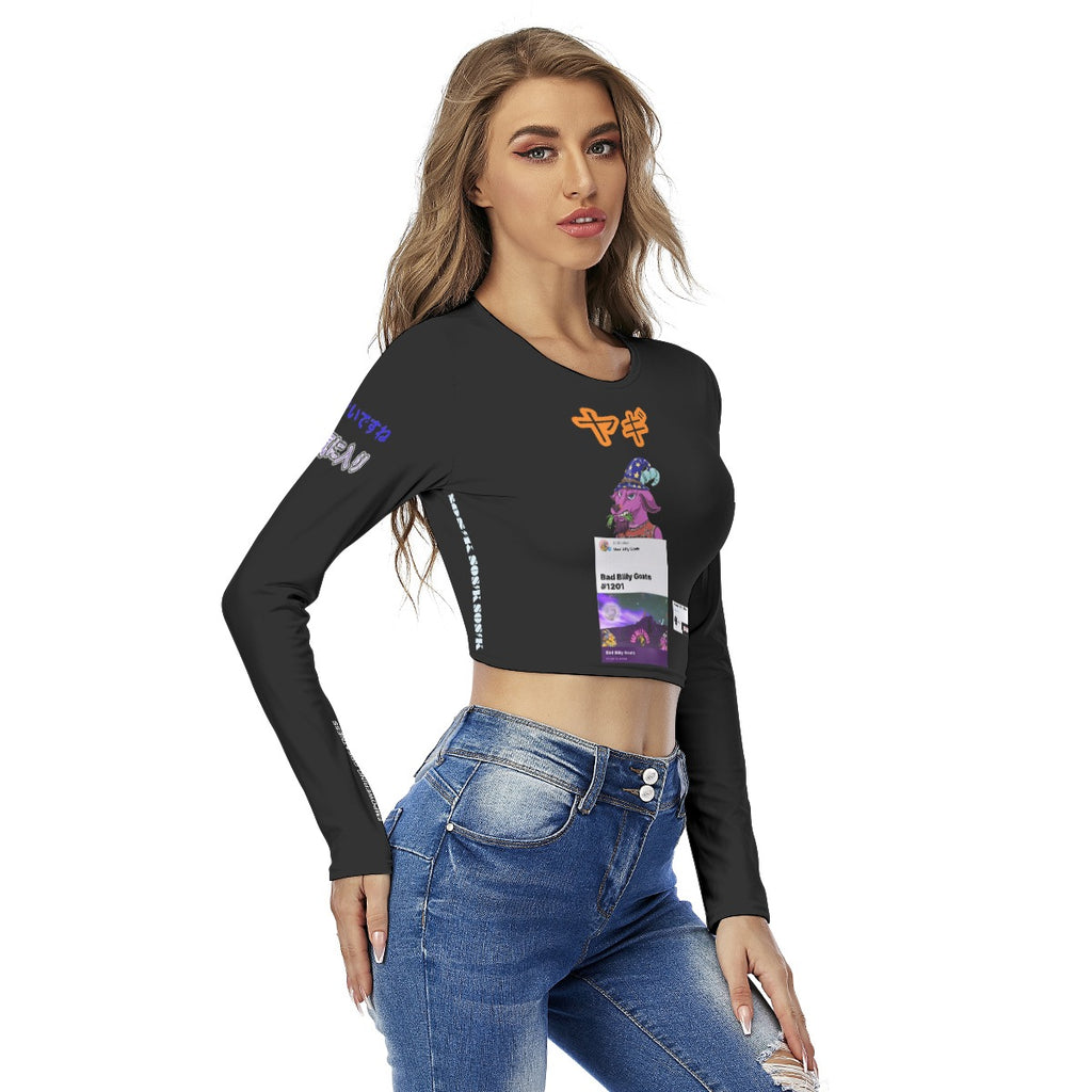 Women's Crop Top GOAT "BAD BILLY GOATS #1201" (BLACK)