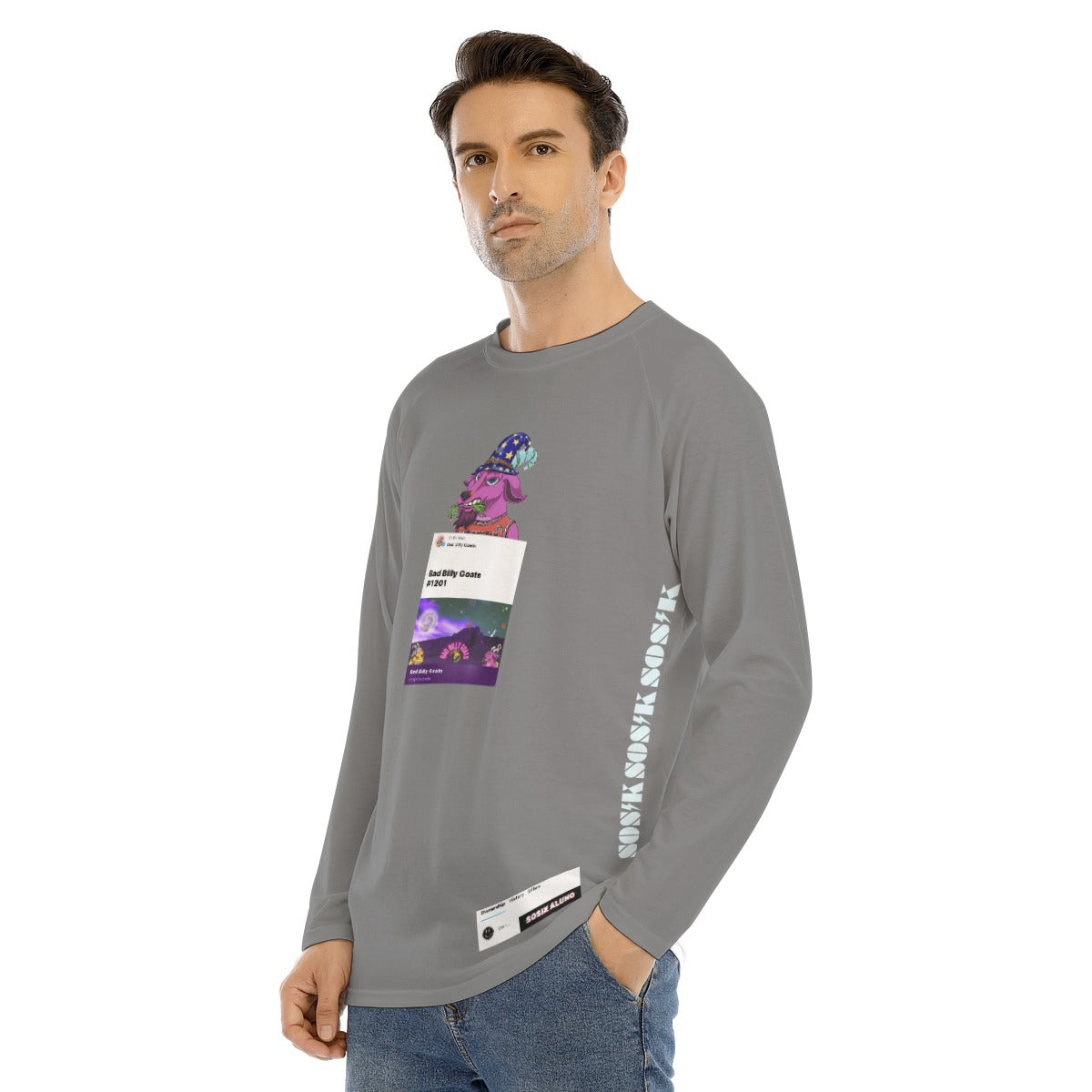 Men's Long Sleeve "BAD BILLY GOATS #1201" (DARK GRAY)