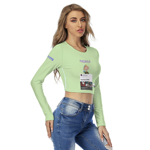 Women's Crop Top FAVORITE "MAD HARE #2652" (GREEN)