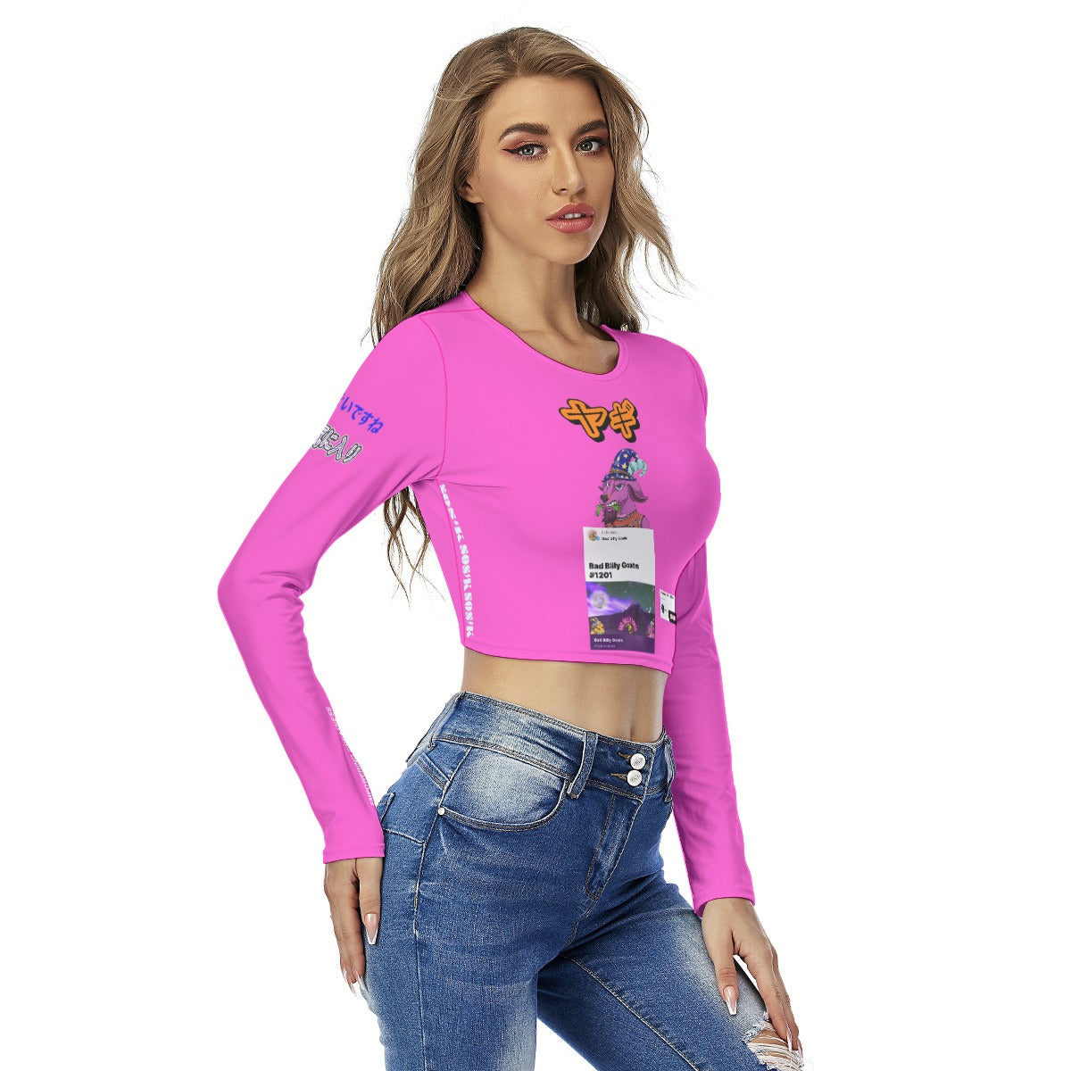 Women's Crop Top GOAT "BAD BILLY GOATS #1201" (PINK)